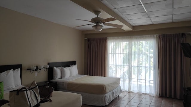 white ceiling fan in bedroom