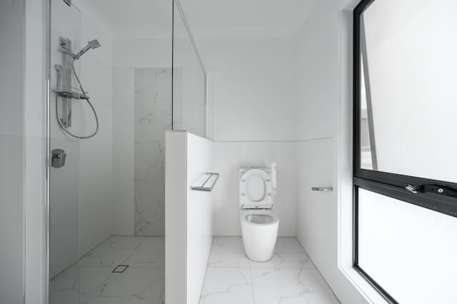 large shower stall in bathroom