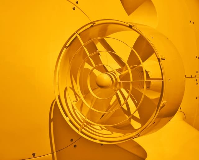 yellow round fan