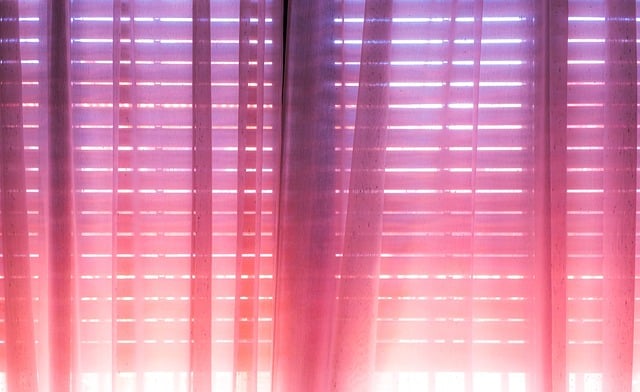 pink window curtain